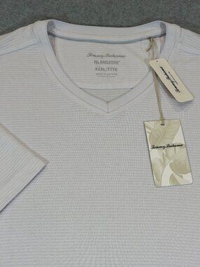 Tommy Bahama Men's Coastal Crest V-Neck T-Shirt White 3XL IslandZone Wicking NWT